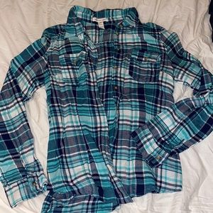 Plaid teal flannel